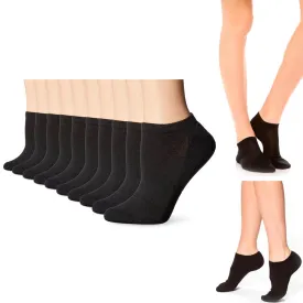 12 Pairs Womens Ankle Socks Low Cut Fit Crew Size 9-11 Sports Black Footies
