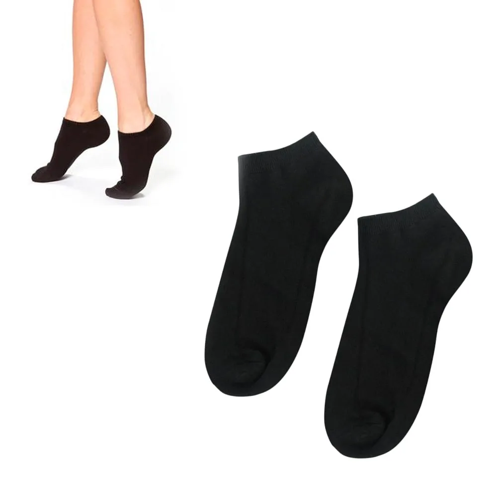 12 Pairs Womens Ankle Socks Low Cut Fit Crew Size 9-11 Sports Black Footies