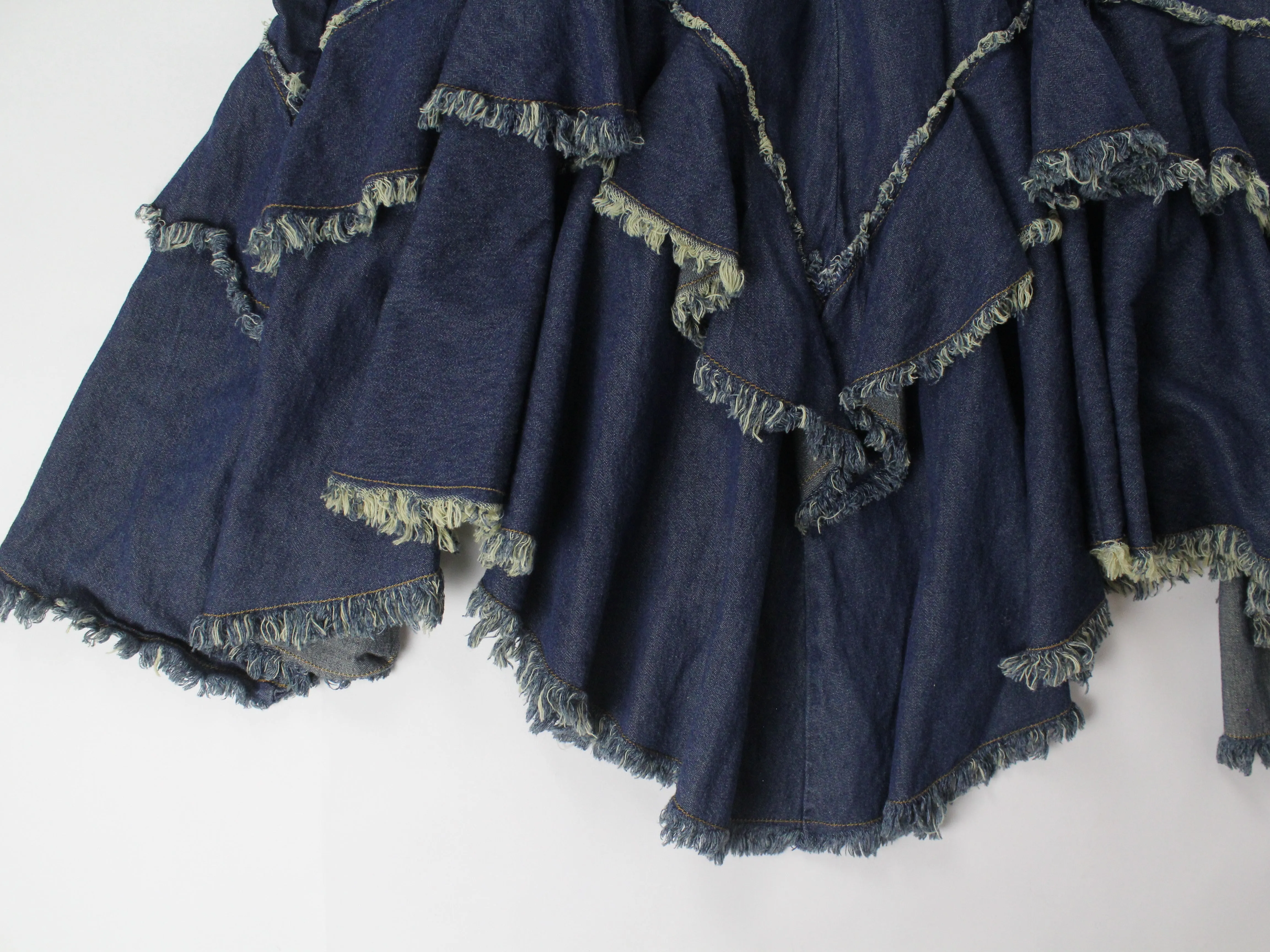 90s Frayed Denim Skirt (M)