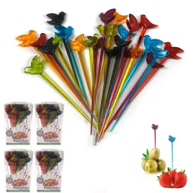 96 Fruit Picks Multicolor Birds Cocktail Appetizer Tasting Samples Dessert Fork