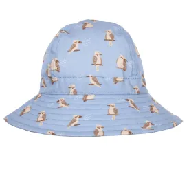 ACORN KIDS - KOOKABURRA WIDE BRIM INFANT HAT: BLUE AND BROWN