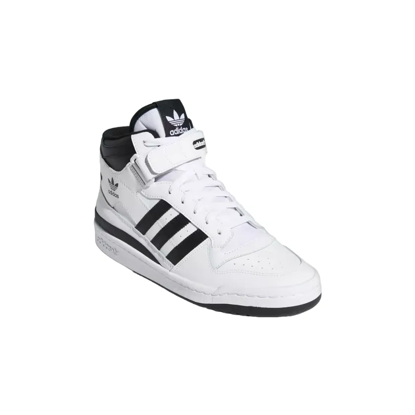 Adidas Originals scarpa sneakers alta da uomo Forum Mid FY7939 bianco-nero
