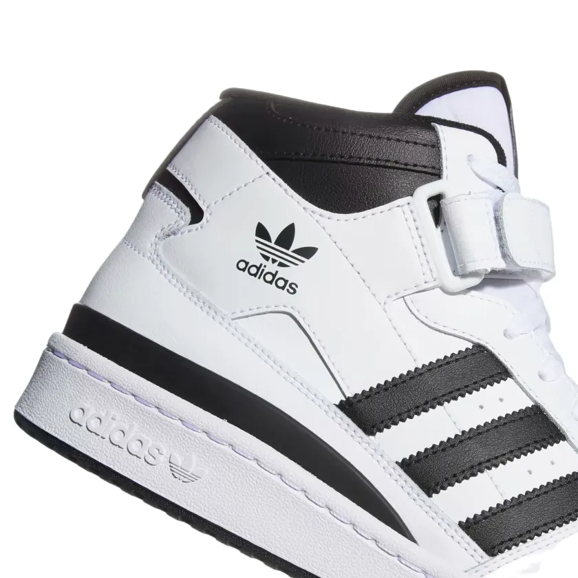 Adidas Originals scarpa sneakers alta da uomo Forum Mid FY7939 bianco-nero