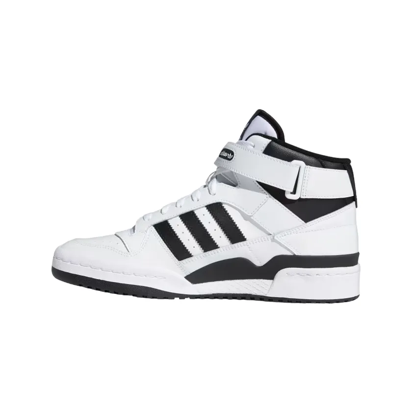 Adidas Originals scarpa sneakers alta da uomo Forum Mid FY7939 bianco-nero