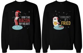 Bacon and Egg Couple SweatShirts Funny Graphic Sweaters for Winter