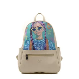 Beige Vivid Backpack Lilac locks
