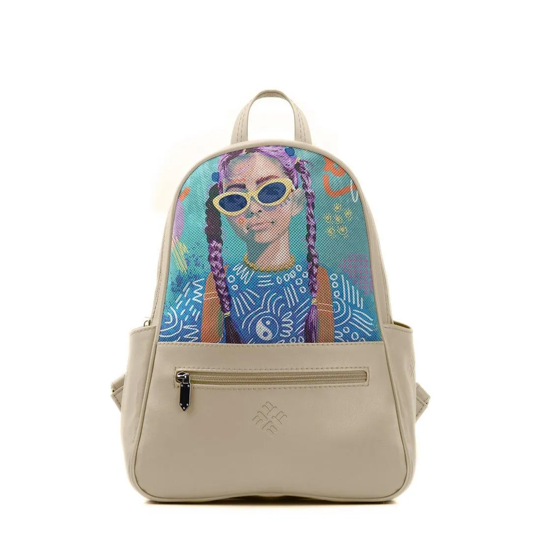 Beige Vivid Backpack Lilac locks