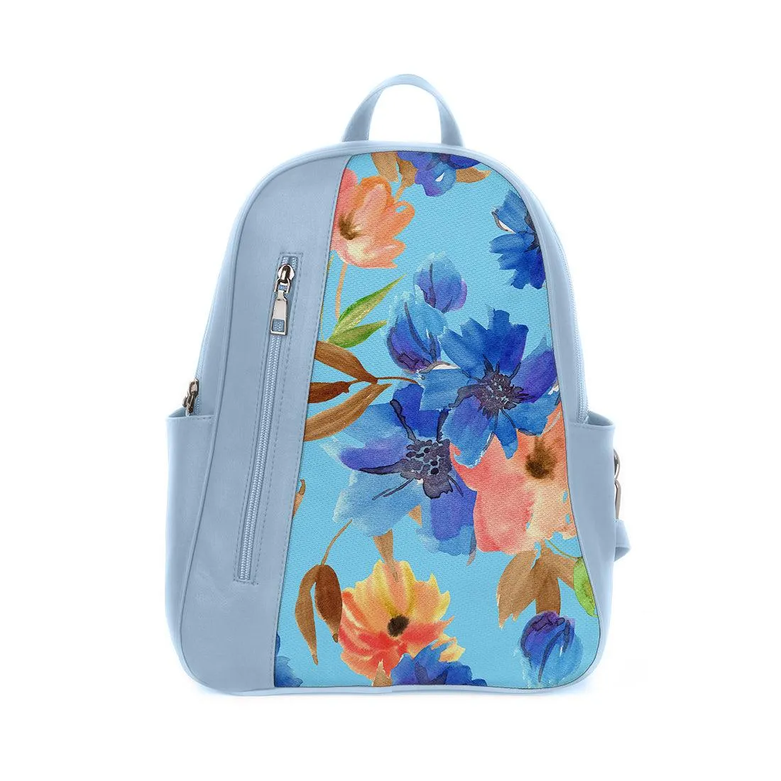 Blue Mixed Backpack Floral in blue