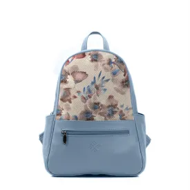 Blue Vivid Backpack Flower Pattern