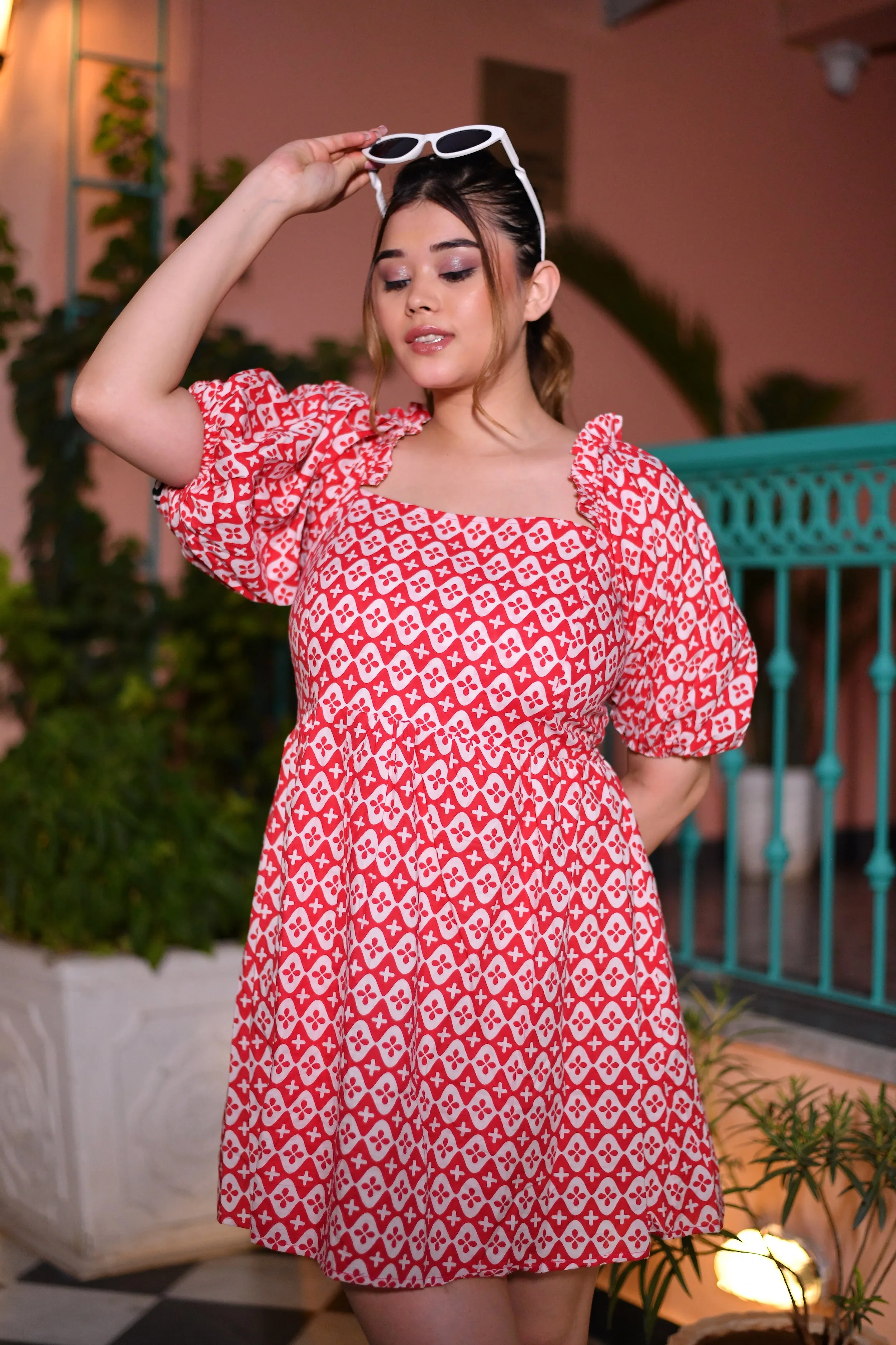 Bow Featured Short Cotton Dress