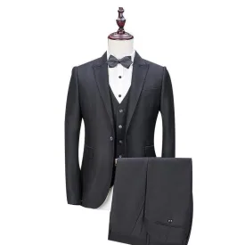 Business Style Men's Suit 3-Piece Suit Blazer   Pant   Vest Black
