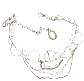 Circles 🔘 and stars ⭐️ layered chain belt