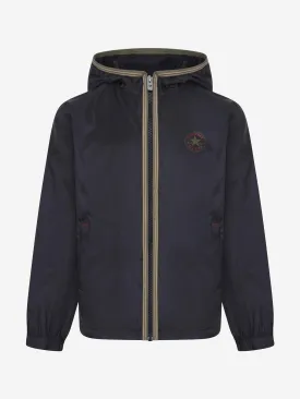 Converse Kids Hooded Zip Up Windbreaker in Black