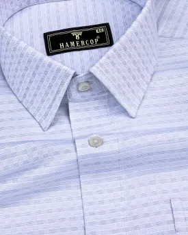 Core Gray With White Check Premium Giza Cotton Shirt