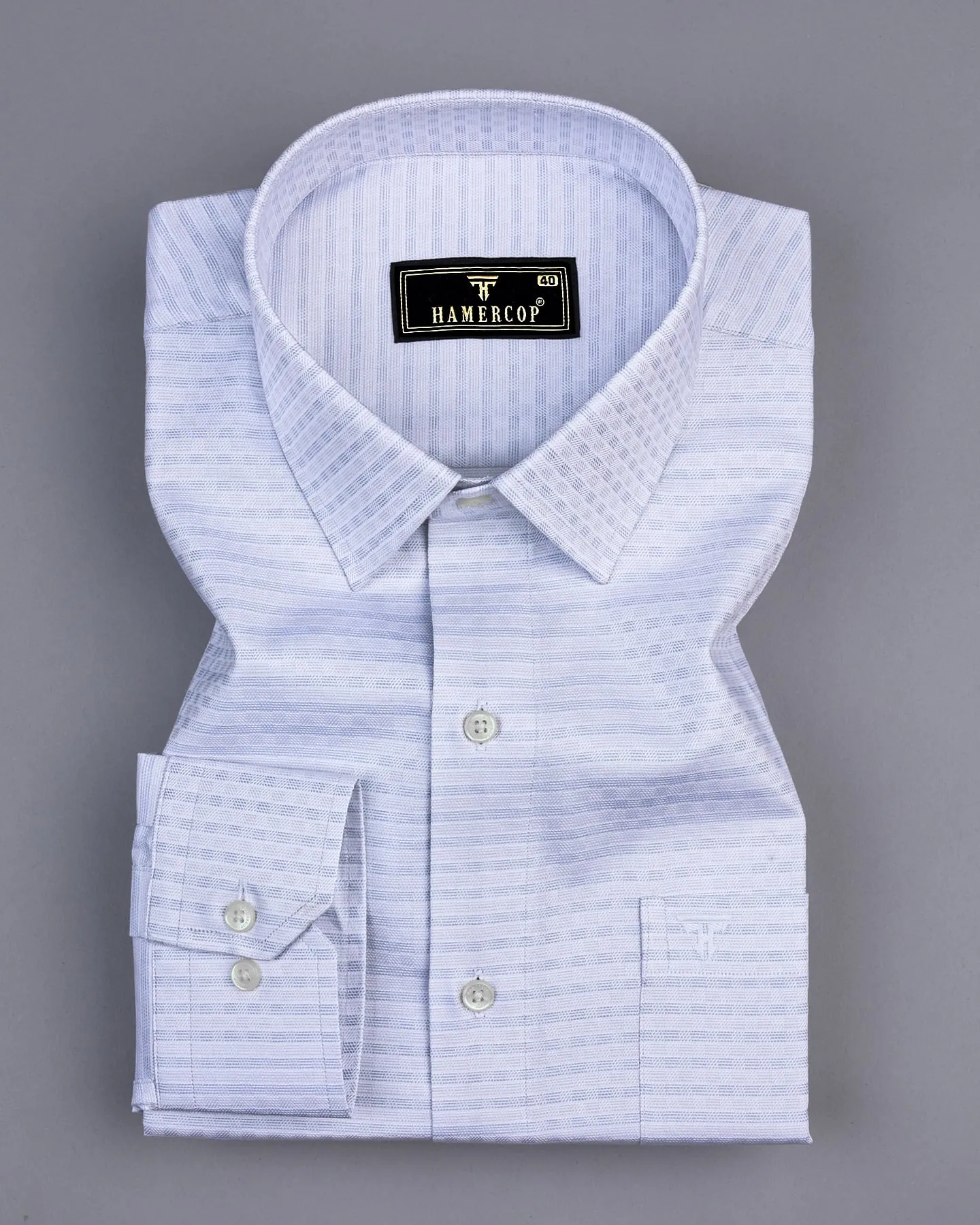 Core Gray With White Check Premium Giza Cotton Shirt