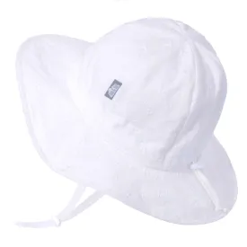 Cotton Floppy Sun Hat, 50  UPF, Adjustable – White Eyelet