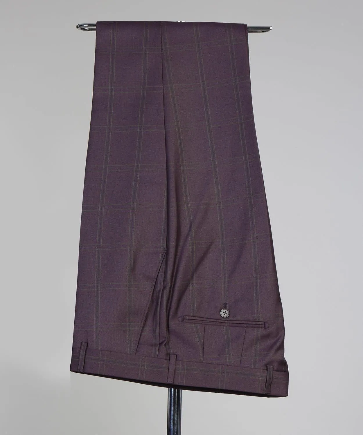 Douglas New Burgundy Plaid Double Breasted Best Fit Men’s Suits