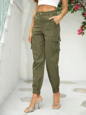 Elegant Flap Pocket Side Cargo Pants