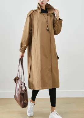 Fashion Chocolate Oversized Pockets Cotton Coat Outwear Fall ML2524