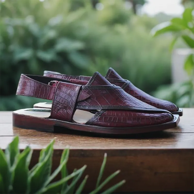 Formal leather mens peshweri