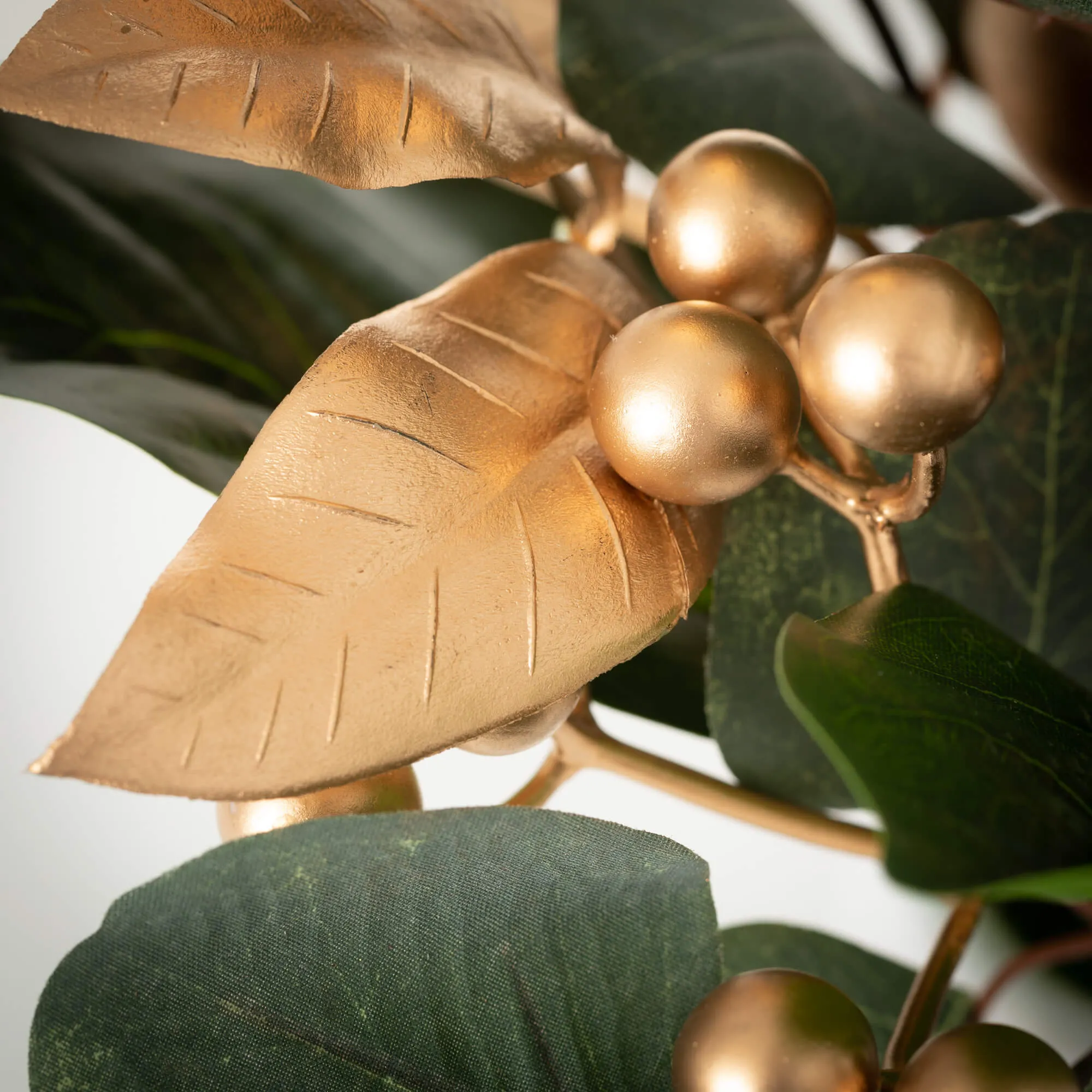 Gold Berry Leaf Spray
