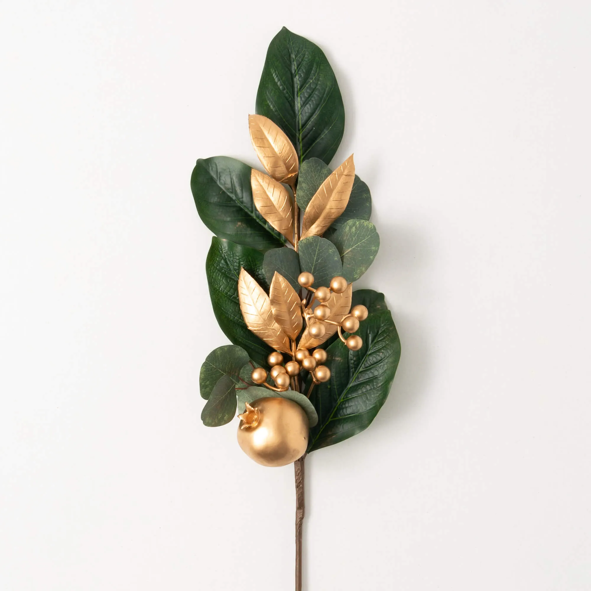 Gold Berry Leaf Spray