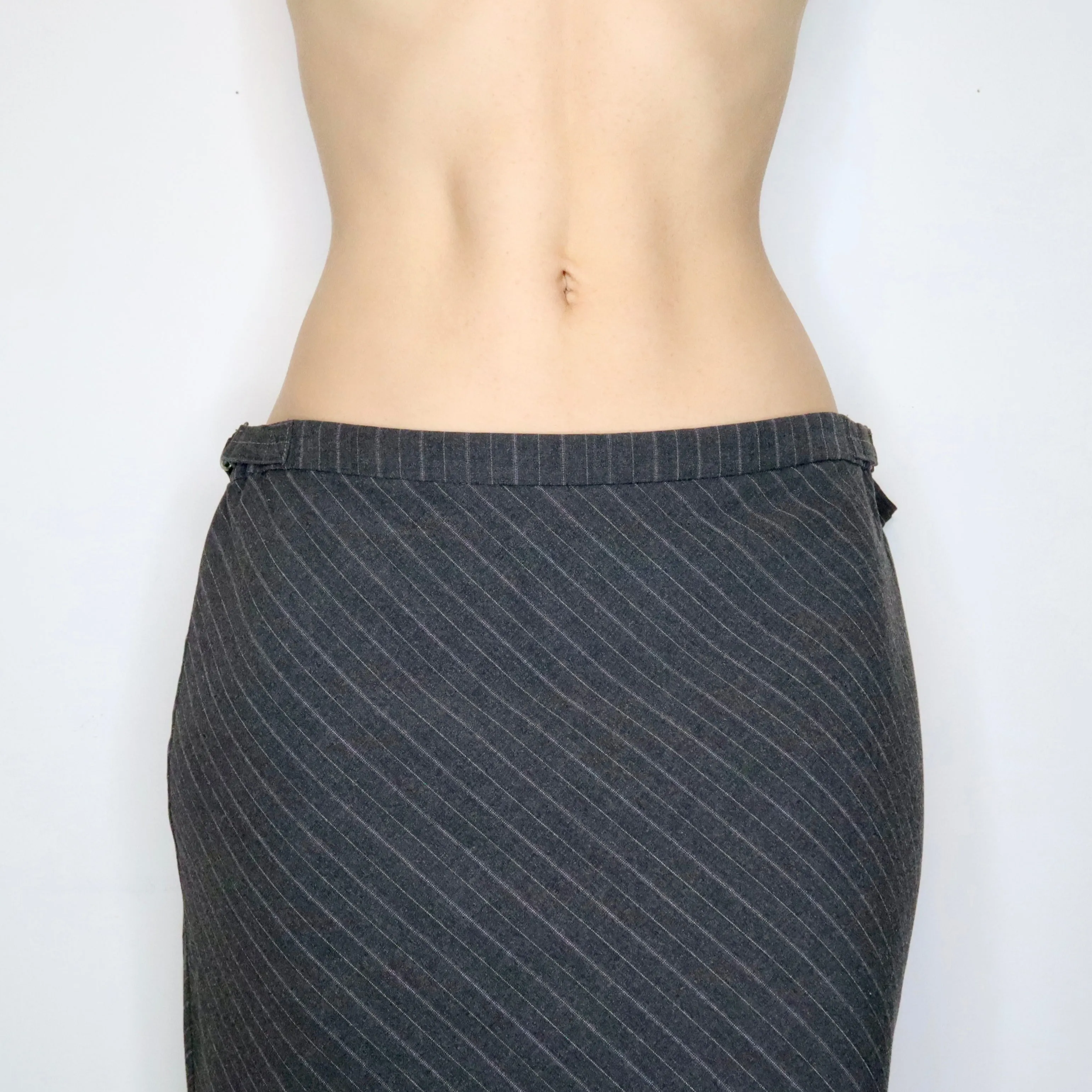 Gray Pinstripe Maxi Skirt (Medium) 