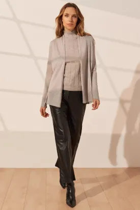 Gray Silk and Cashmere Aleyna Women's Cardigan
