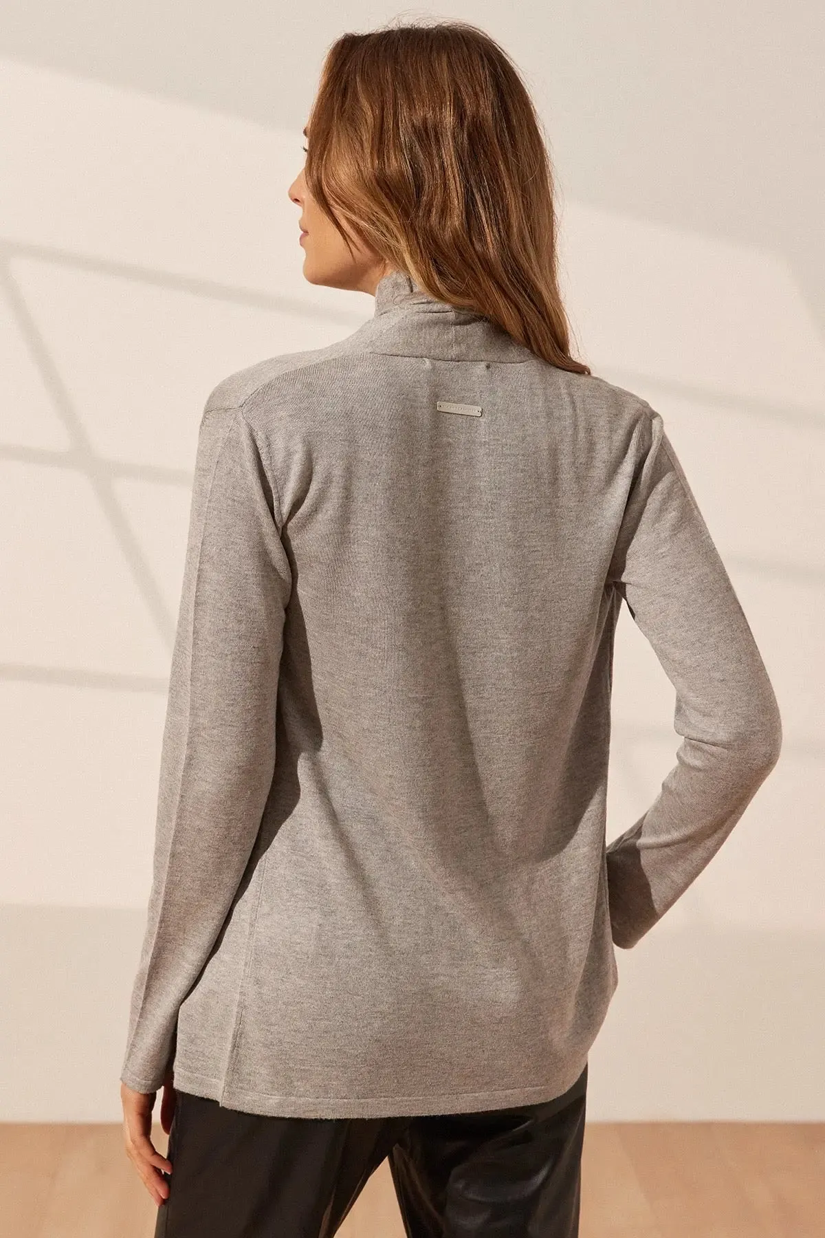 Gray Silk and Cashmere Aleyna Women's Cardigan