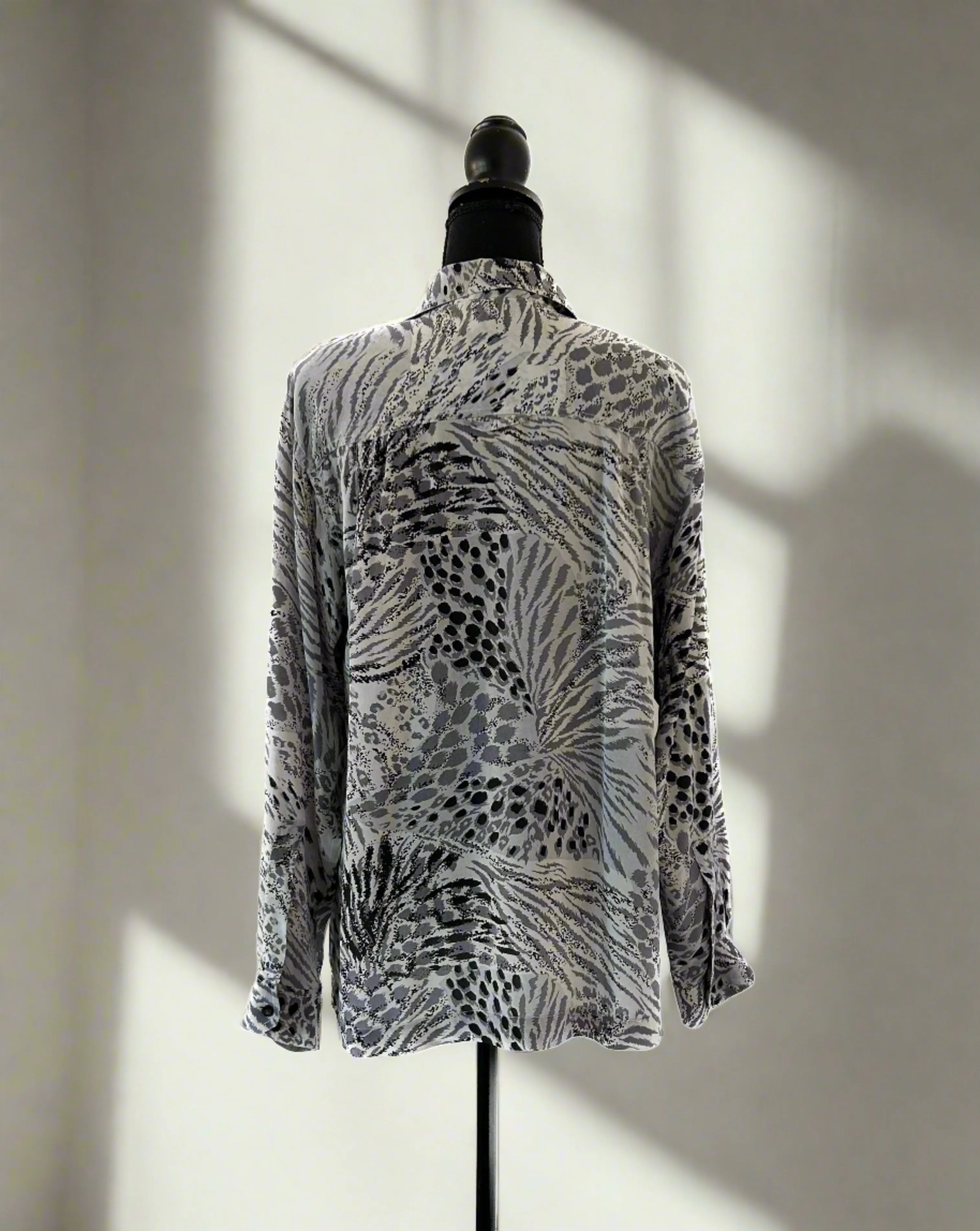 Grayscale Animal Print Blouse