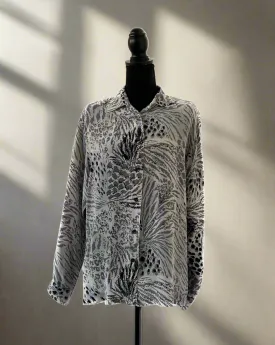 Grayscale Animal Print Blouse