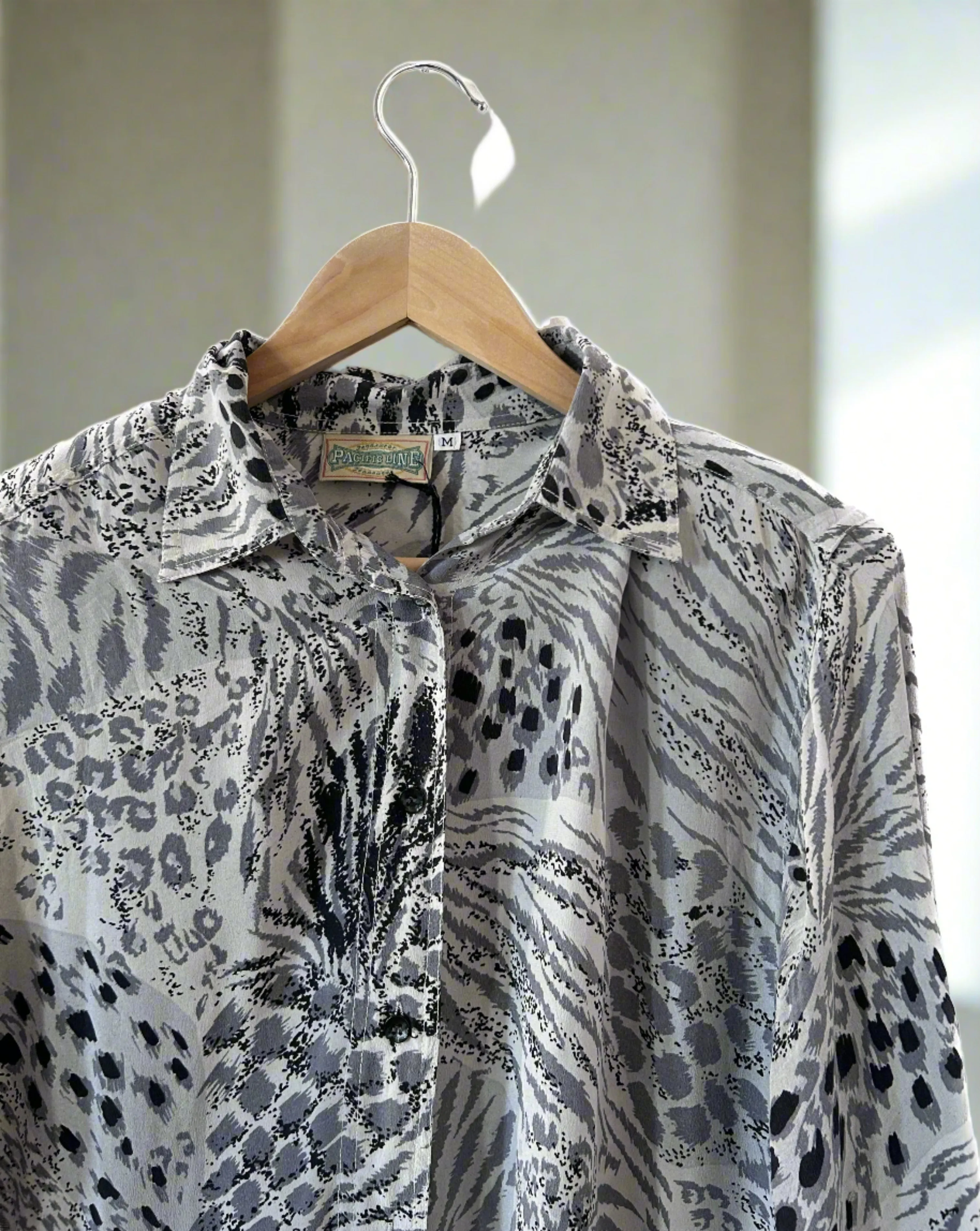 Grayscale Animal Print Blouse