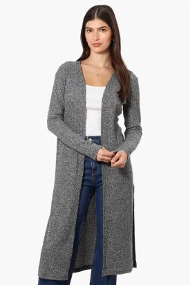 International INC Company Long Sleeve Side Slit Wrap Cardigan - Grey
