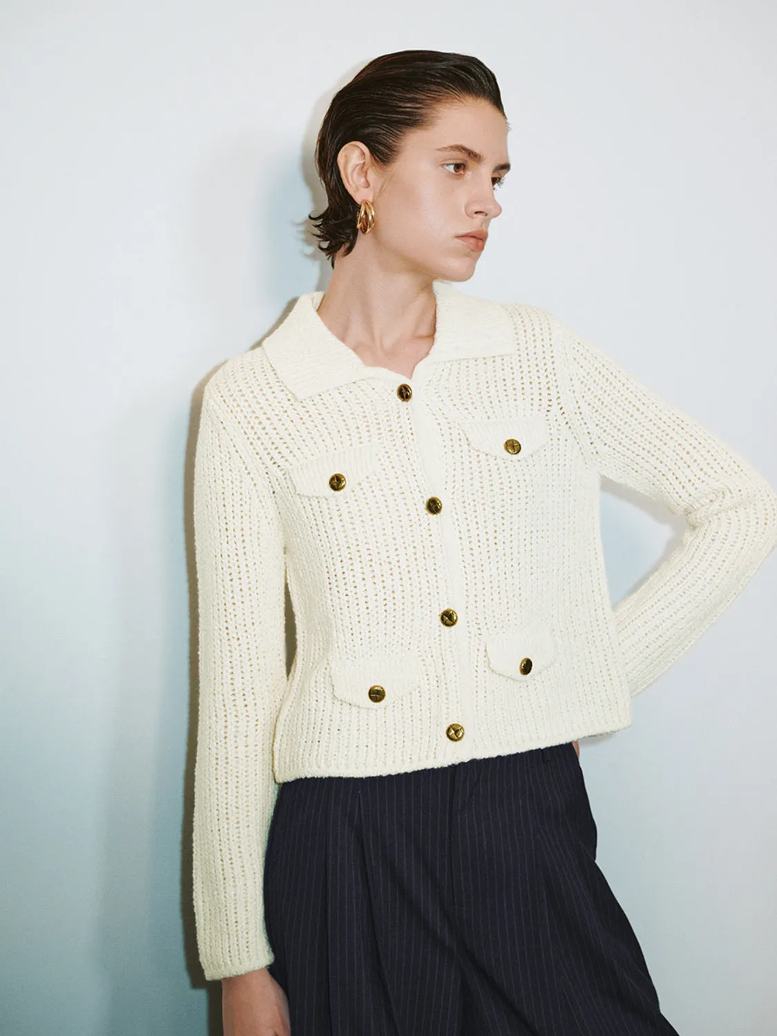 Knitted Lapel Cardigans