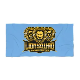Light Blue "Sun Gold Lion" Beach Towel