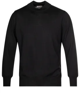 Merino Mock Neck Black