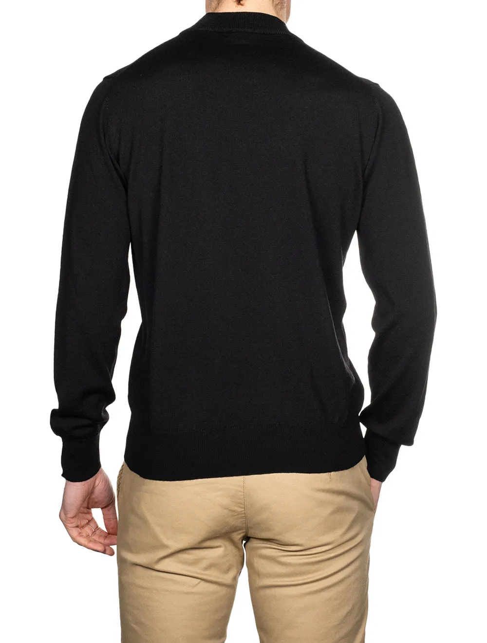 Merino Mock Neck Black