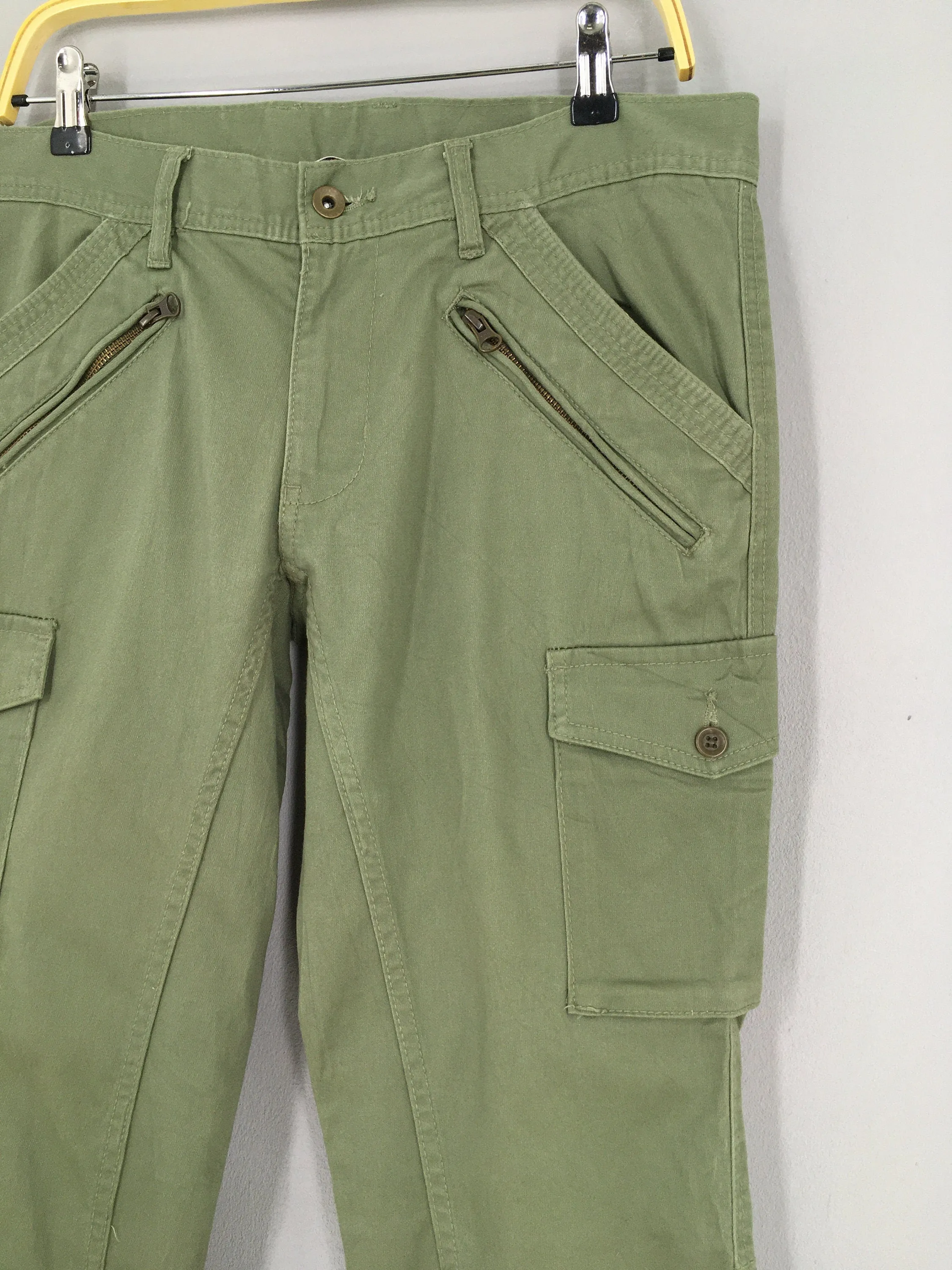 Nicole Japan Green Olive Cargo Pants Size 34x31