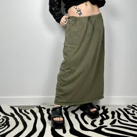 Olive Cargo Maxi Skirt