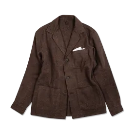 Painters Jacket in Brown Boiled Wool