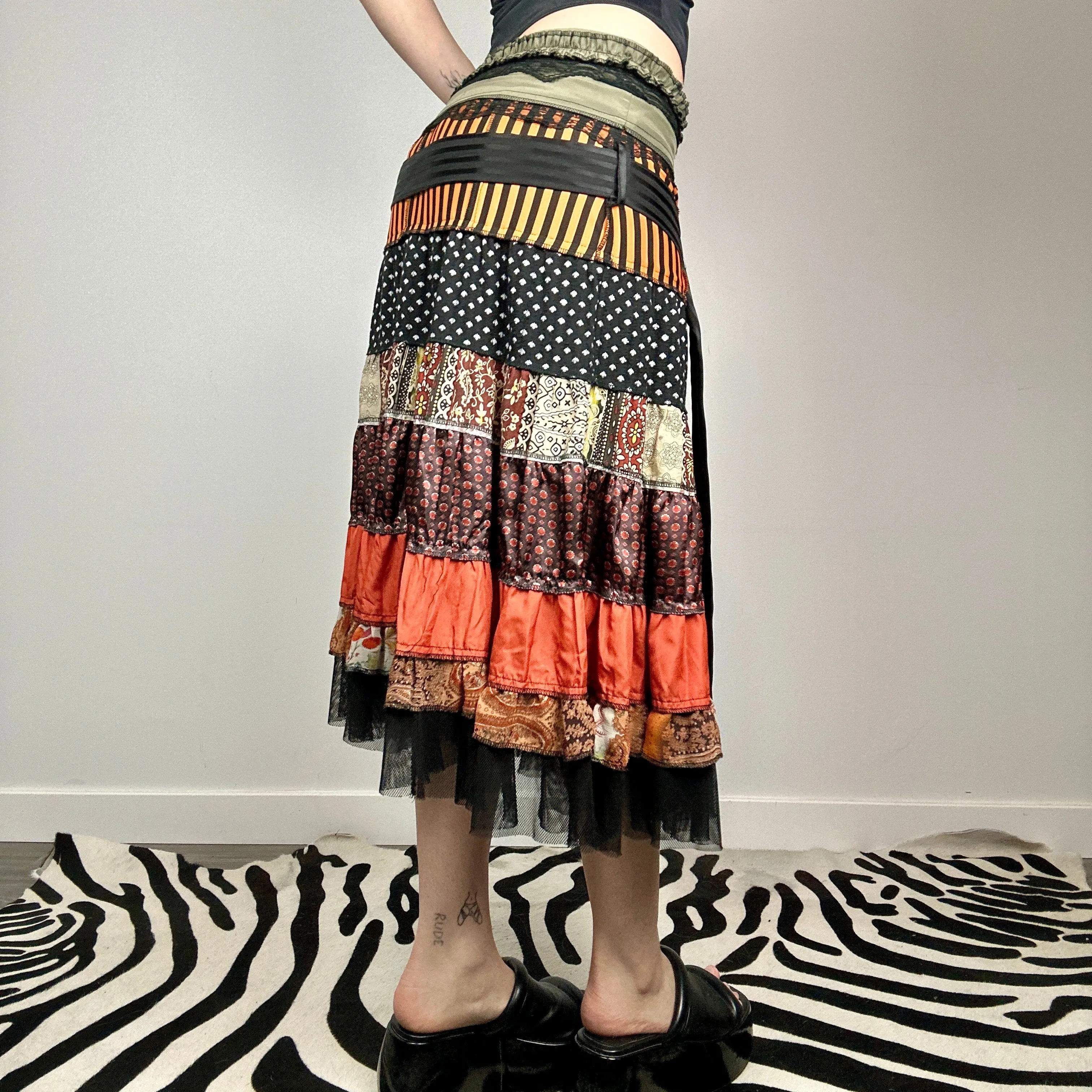 Patchwork Midi Skirt   Mini Dress