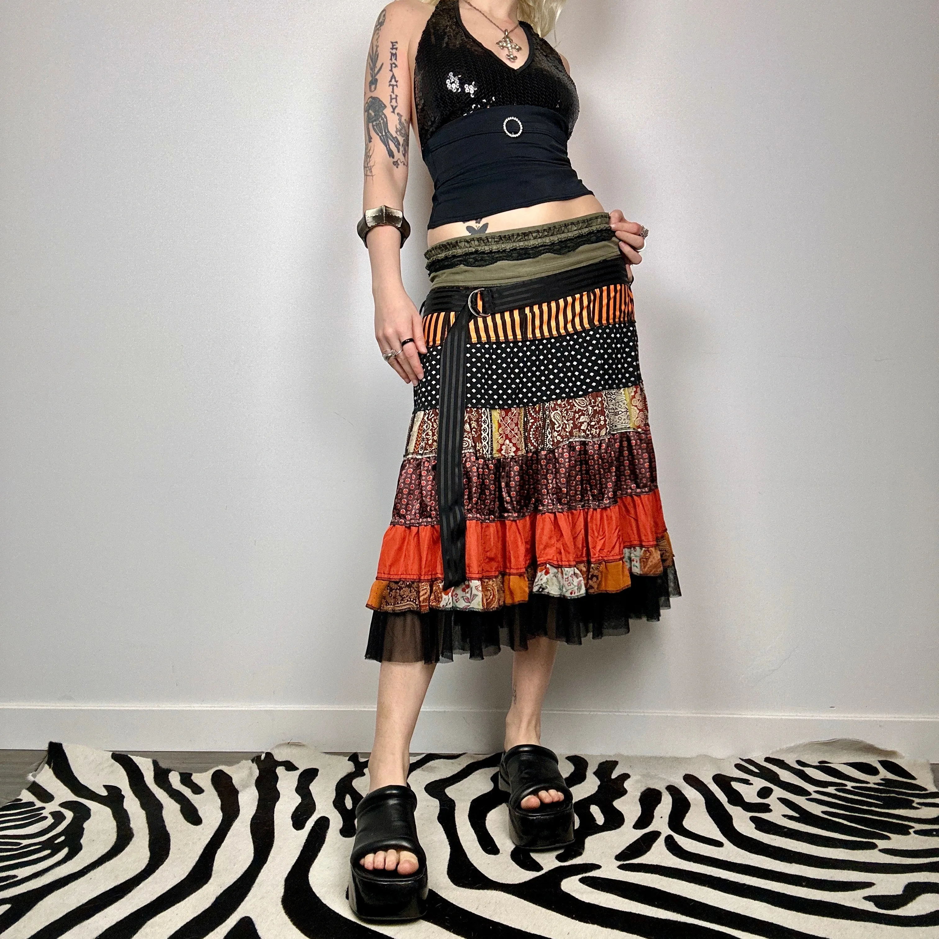 Patchwork Midi Skirt   Mini Dress