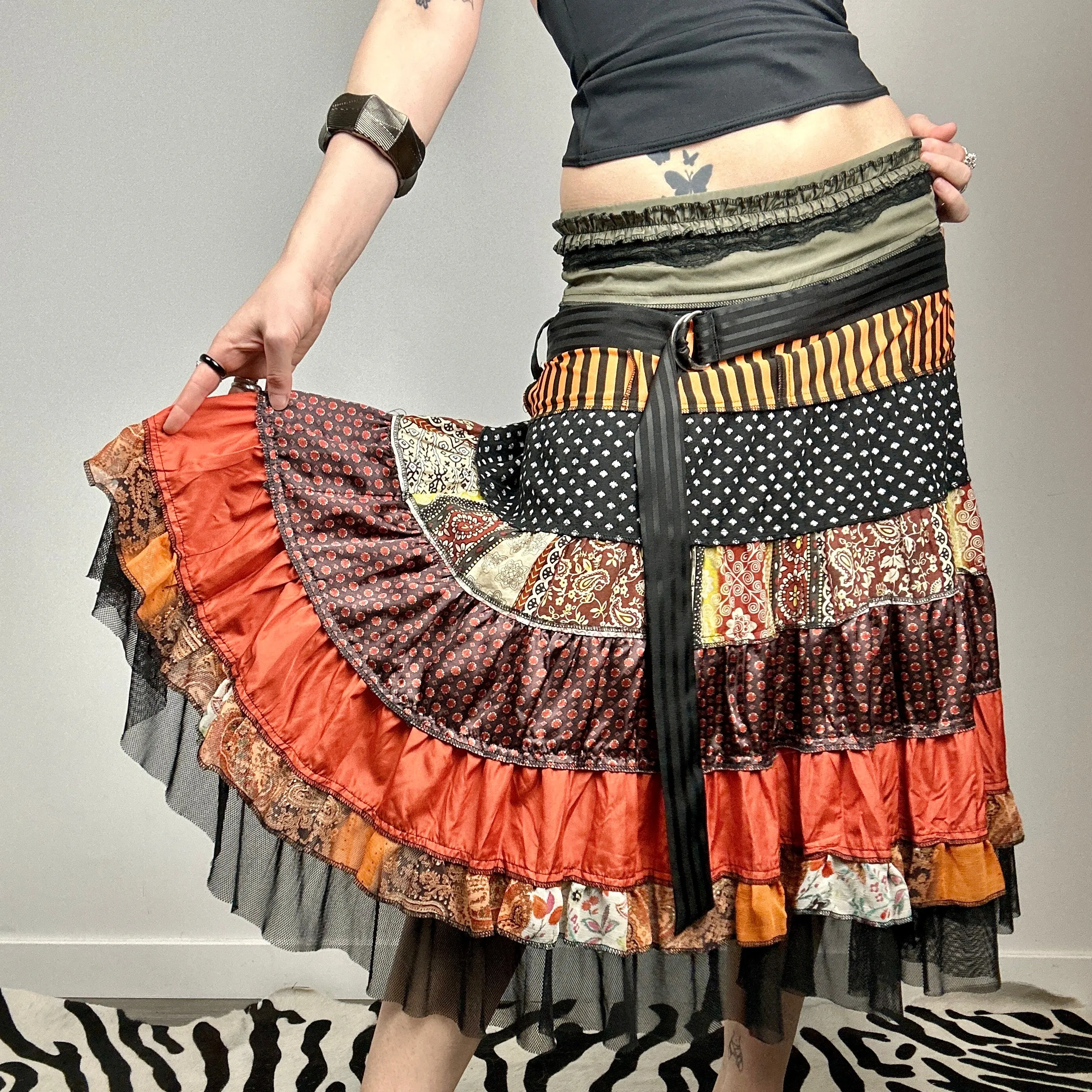 Patchwork Midi Skirt   Mini Dress