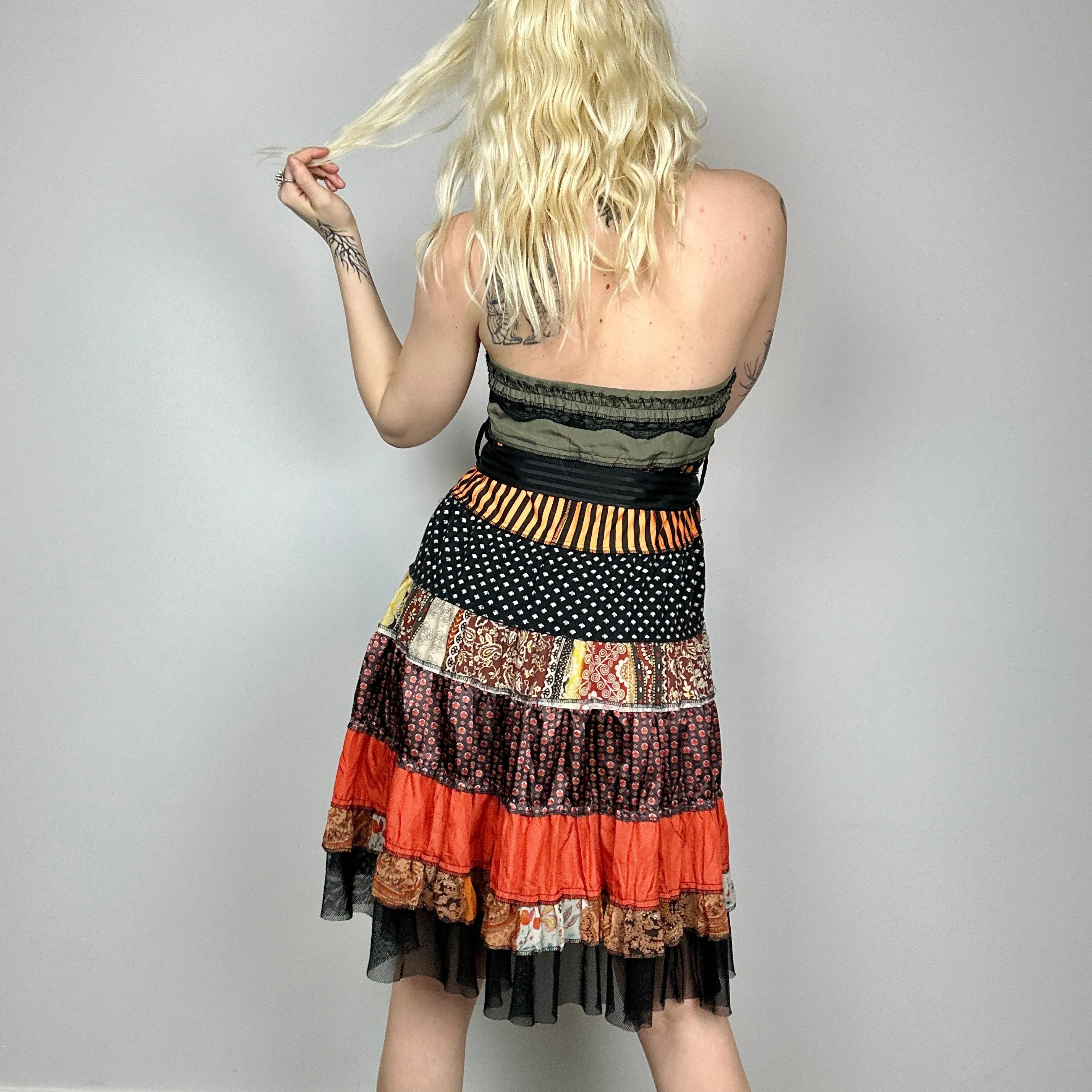 Patchwork Midi Skirt   Mini Dress