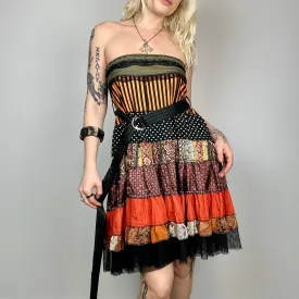 Patchwork Midi Skirt   Mini Dress