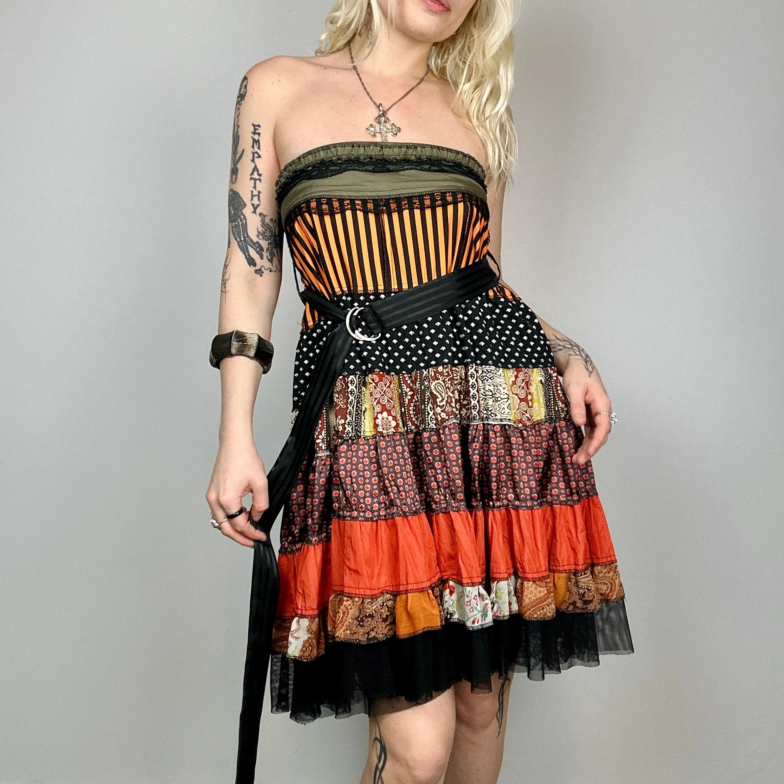 Patchwork Midi Skirt   Mini Dress