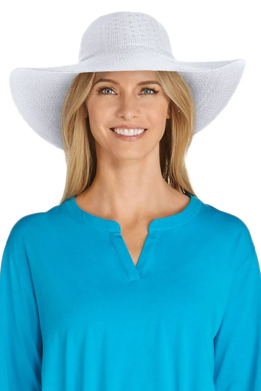 Perla Packable Wide Brim Hat | White