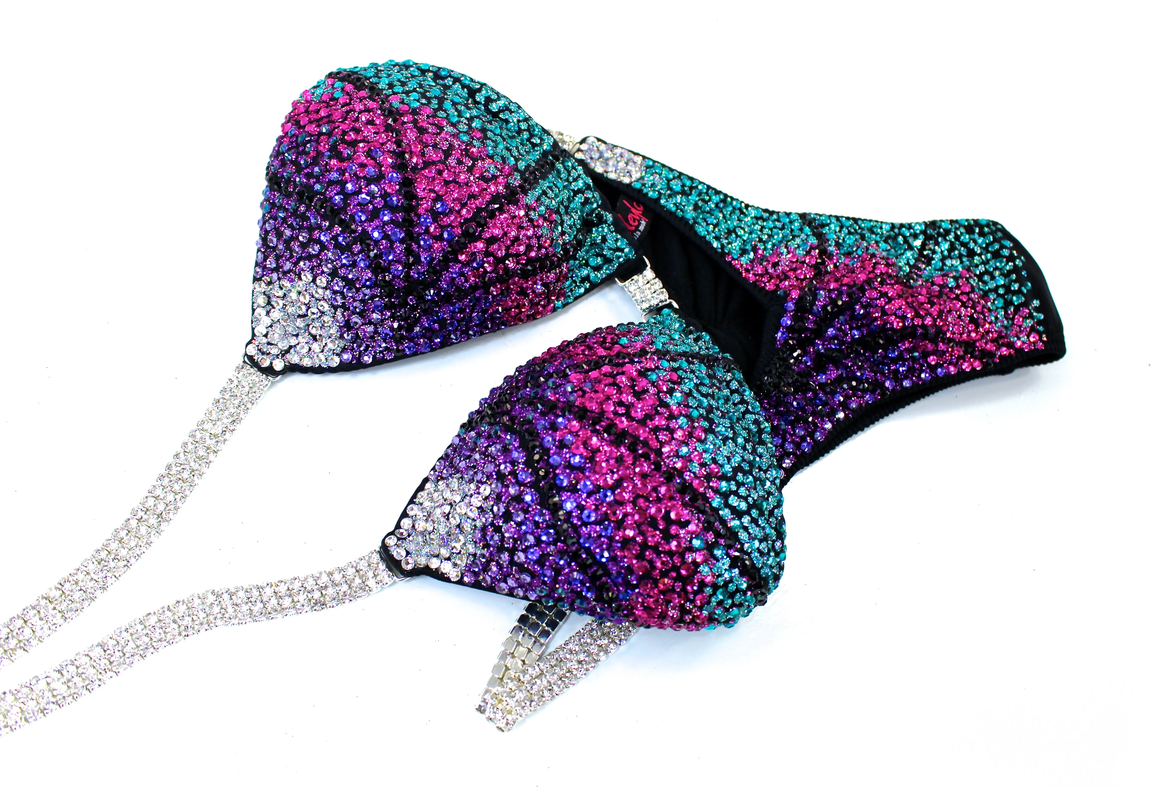 Purple/Teal Ombre Figure Competition Suit