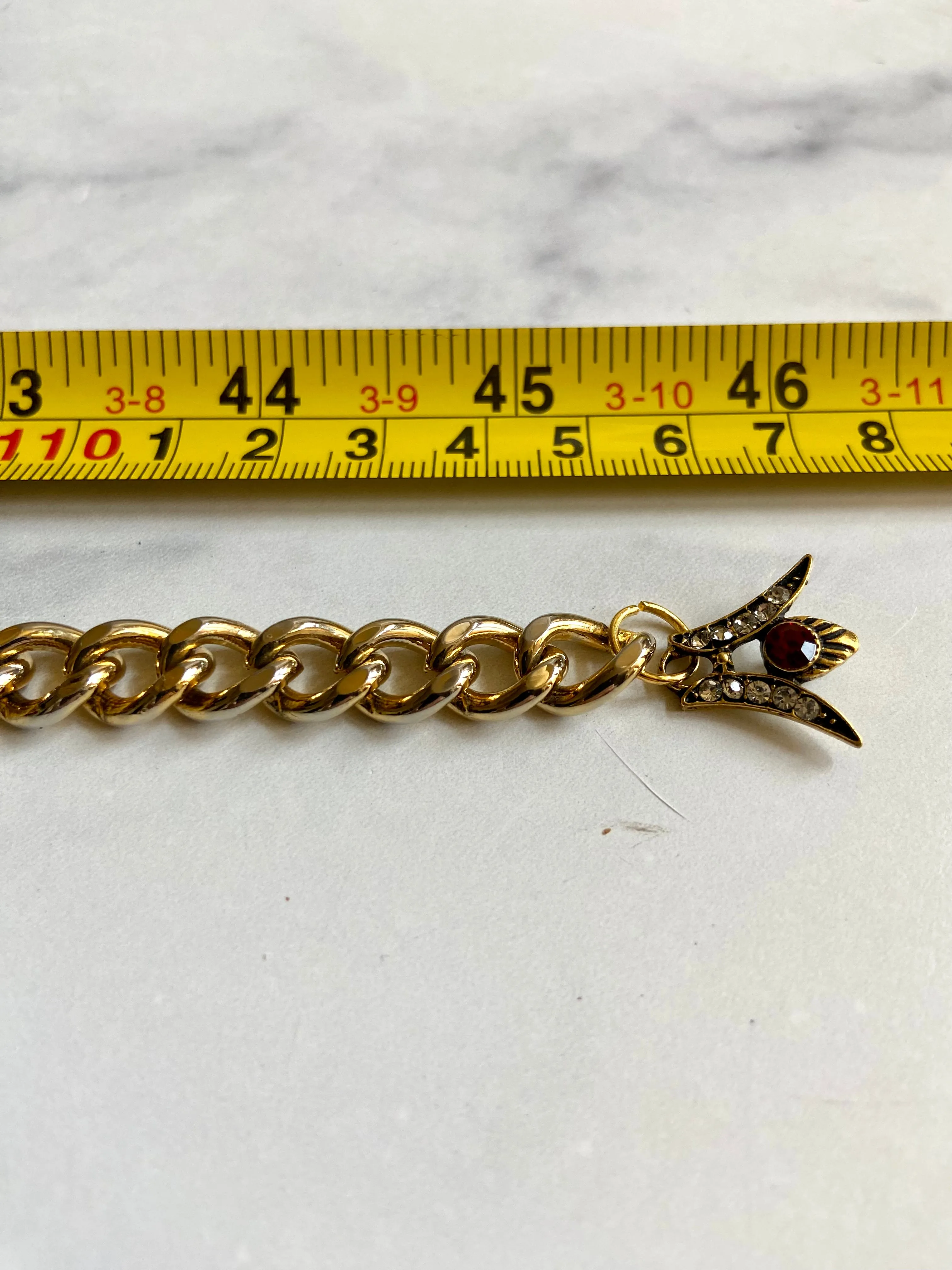 Red & gold chain belt