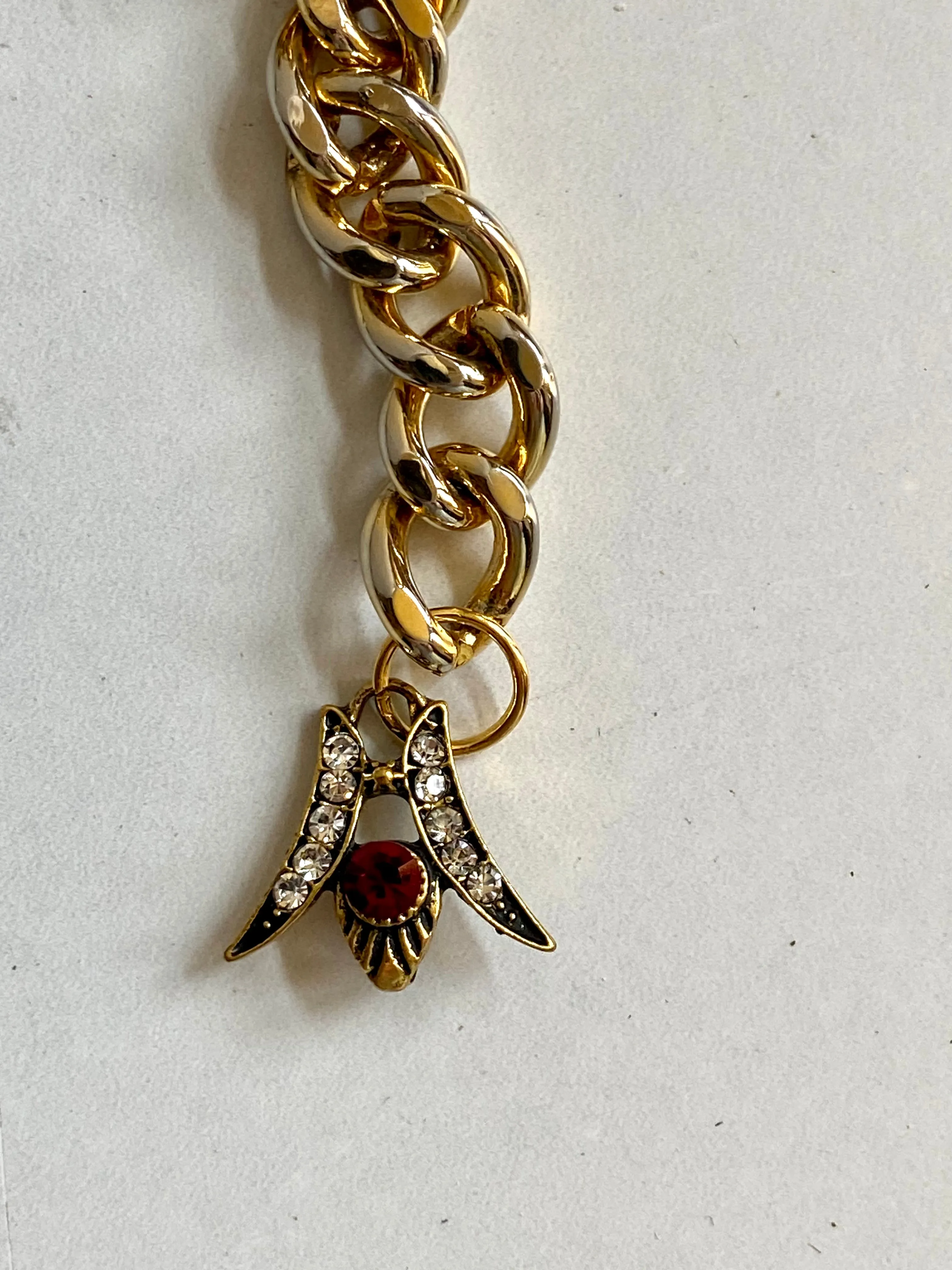 Red & gold chain belt